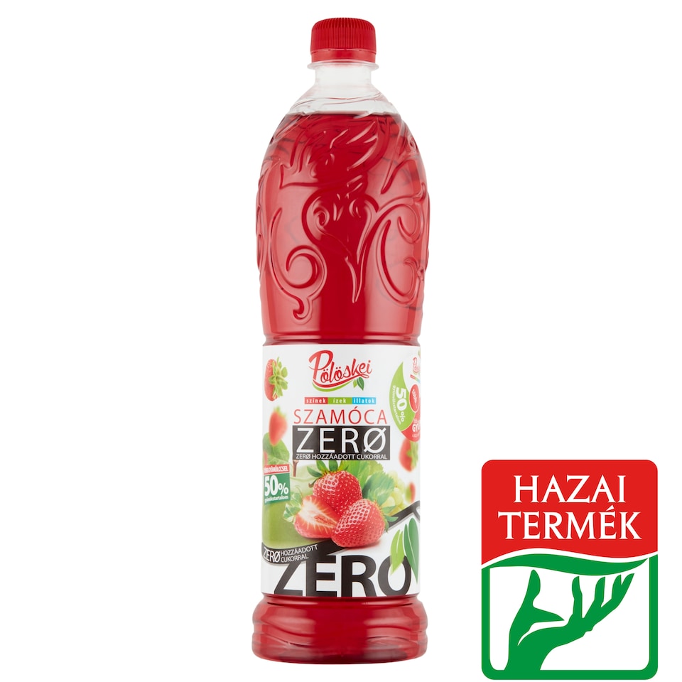 Pölöskei Zero Strawberry Flavoured Syrup with Sweeteners 1 l