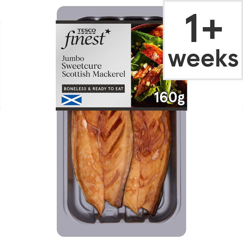 Tesco Finest Sweetcure Smoked Mackerel Fillets 160G
