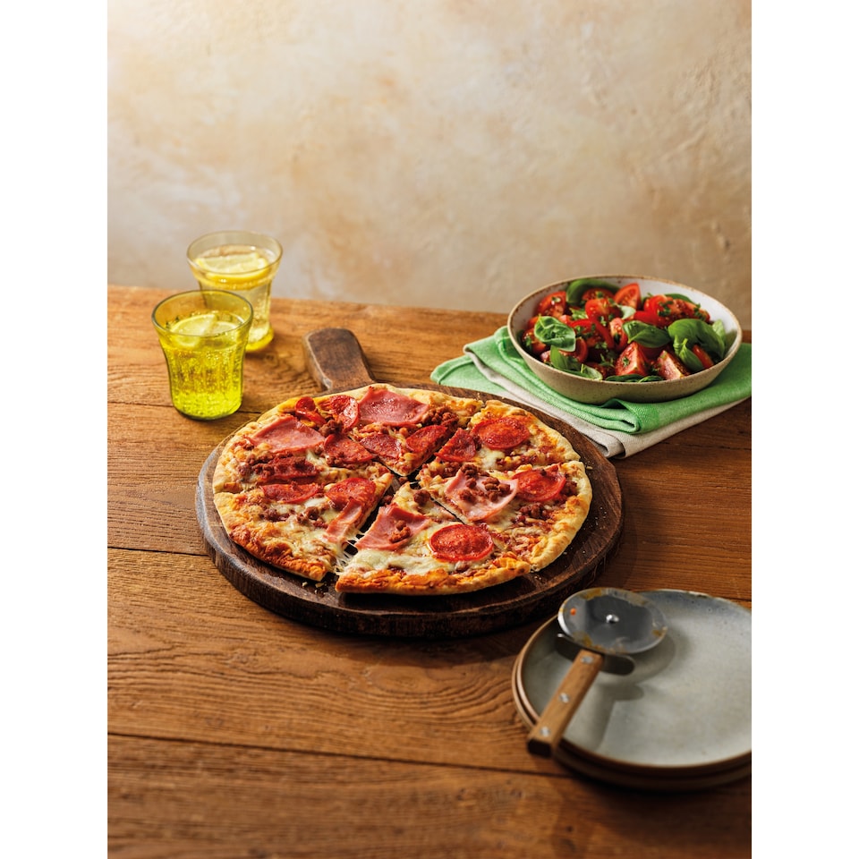 image 1 of Tesco Stonebaked Mighty Meat Feast Pizza 327g