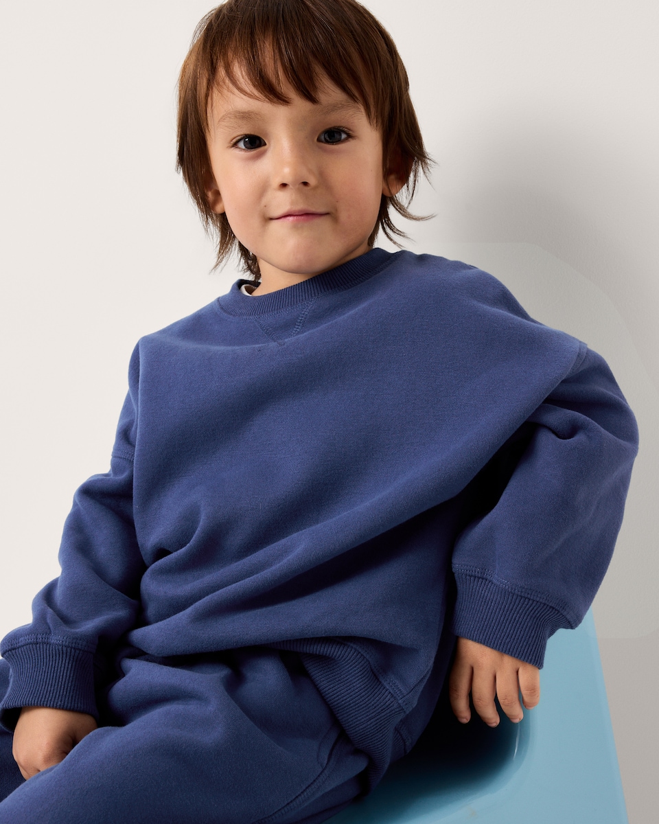 image 1 of F&F Boys Cotton Rich Sweatshirt and Joggers Set in Blue