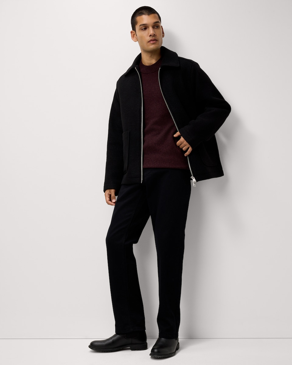 image 1 of F&F Textured Zip Through Jacket in Black