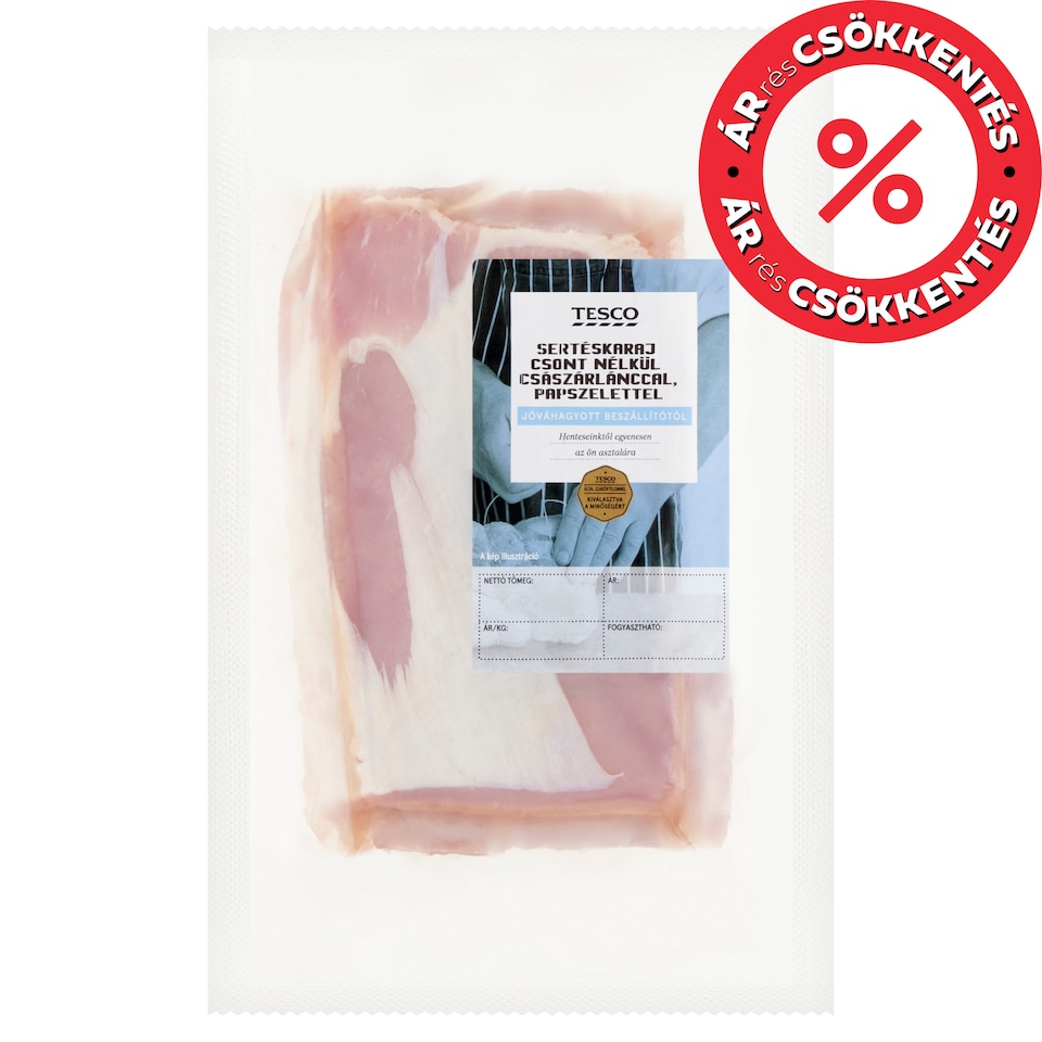 Tesco sertéskaraj csont nélkül császárlánccal, papszelettel
