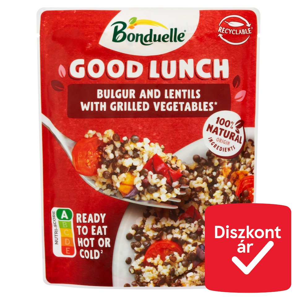Bonduelle Good Lunch fekete beluga lencse, bulgur, zöldségek és koktélparadicsom keveréke 250 g  1. kép