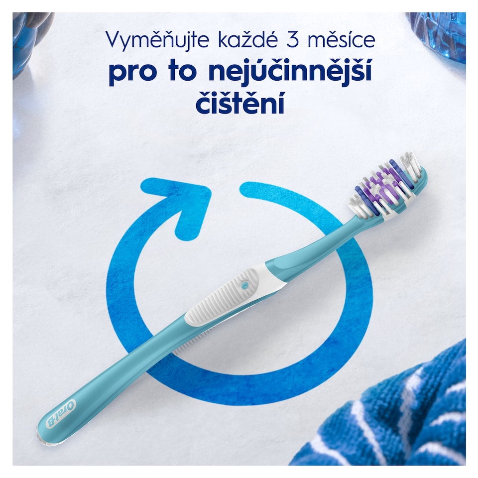 Obrázek 1 pro produkt Oral-B Pro-3DWhite Manuální Zubní Kartáček – Bělí, Čistí A Leští – Středně Tvrdá Vlákna, 2