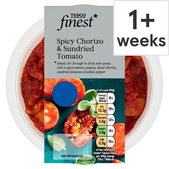 Tesco Finest Spicy Chorizo & Sundried Tomato Sauce 180G