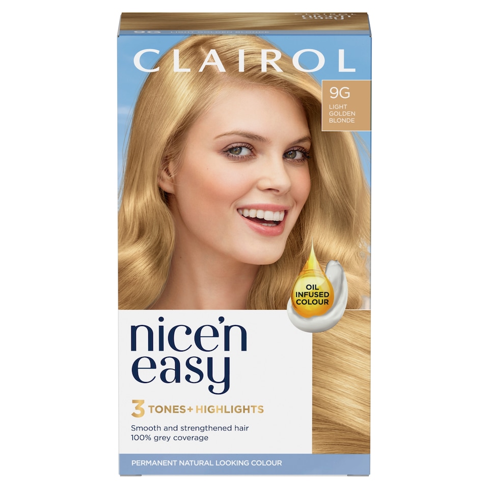 image 1 of Clairol Nice ‘N Easy Light Golden Blonde 9G Hair Dye