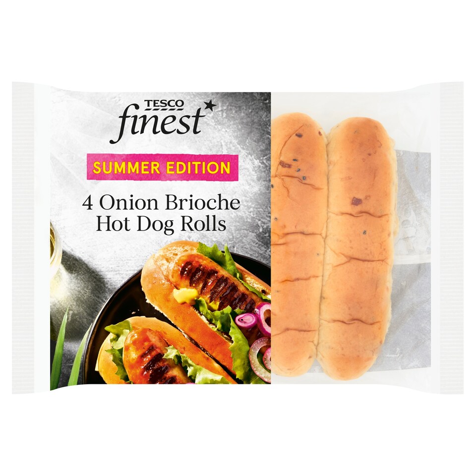 Tesco Finest 4 Onion Brioche Hot Dog Rolls Tesco Groceries