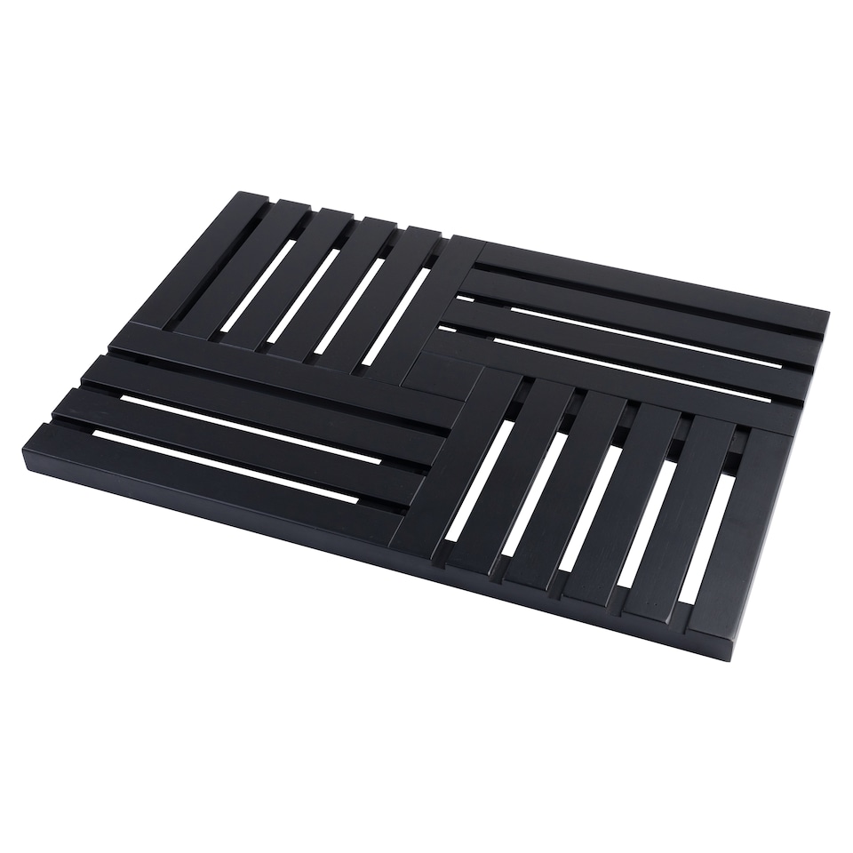 F＆F Home Black Bamboo Bath Mat