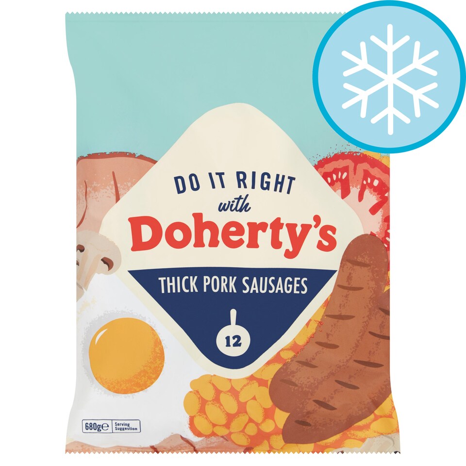 Dohertys Thick Pork Sausages 12 Pack 680G Tesco Groceries