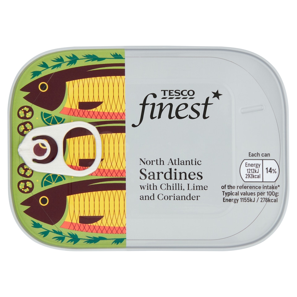 Tesco Finest Sardines With Chilli, Lime & Coriander 105G