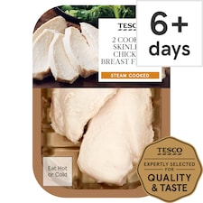 Tesco 2 Cooked Skinless Chicken Breast Fillets 220G
