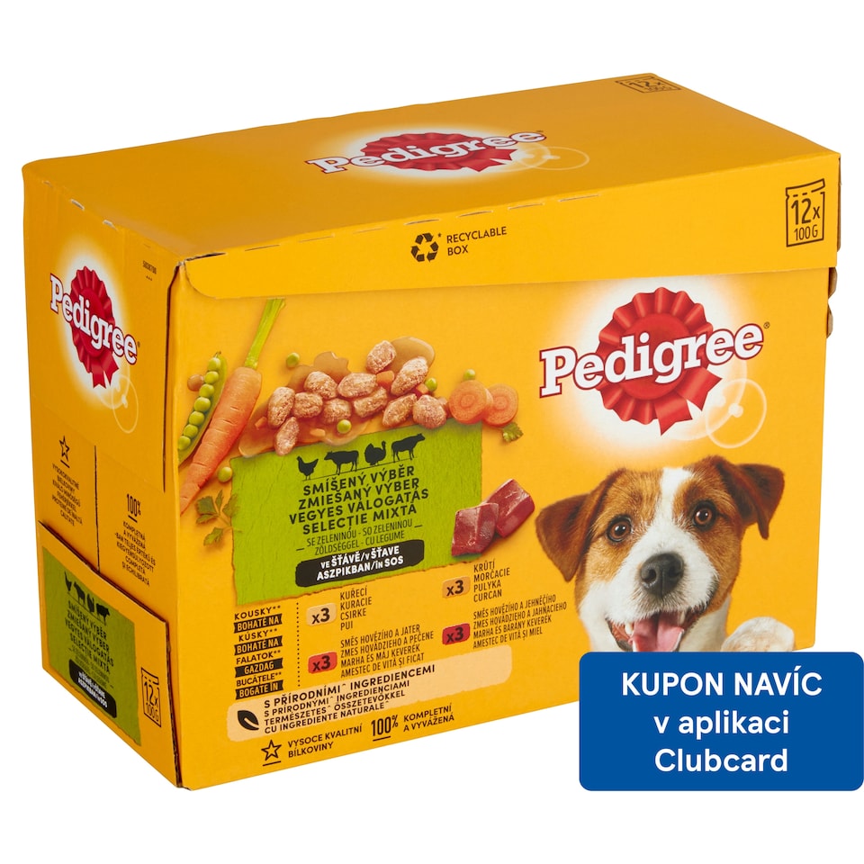 Obrázek 1 pro produkt Pedigree Smíšený výběr se zeleninou ve šťávě 12 x 100g (1,2kg)