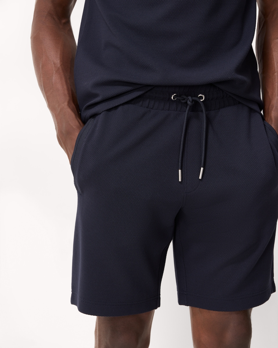 F&F Waffle Textured Drawstring Shorts in Navy - Tesco Groceries