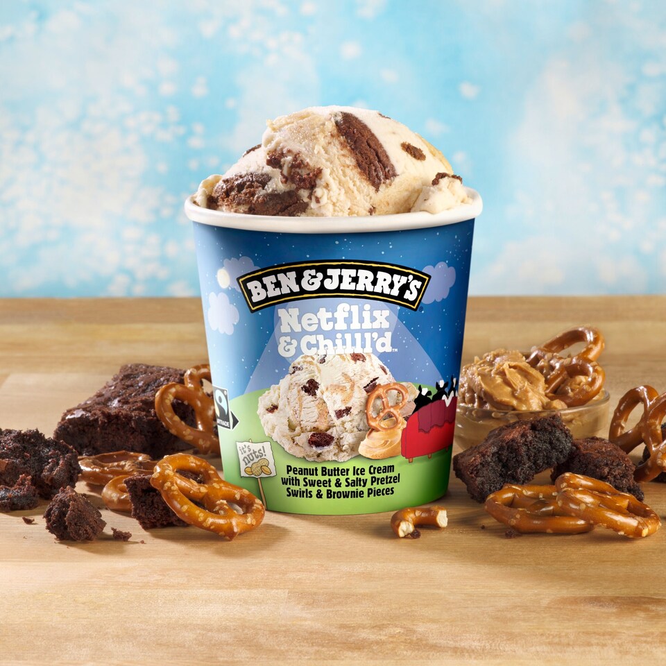 image 1 of Ben And Jerry's Netflix & Chilll'd Peanut Butter Ice Cream Tub 465ml