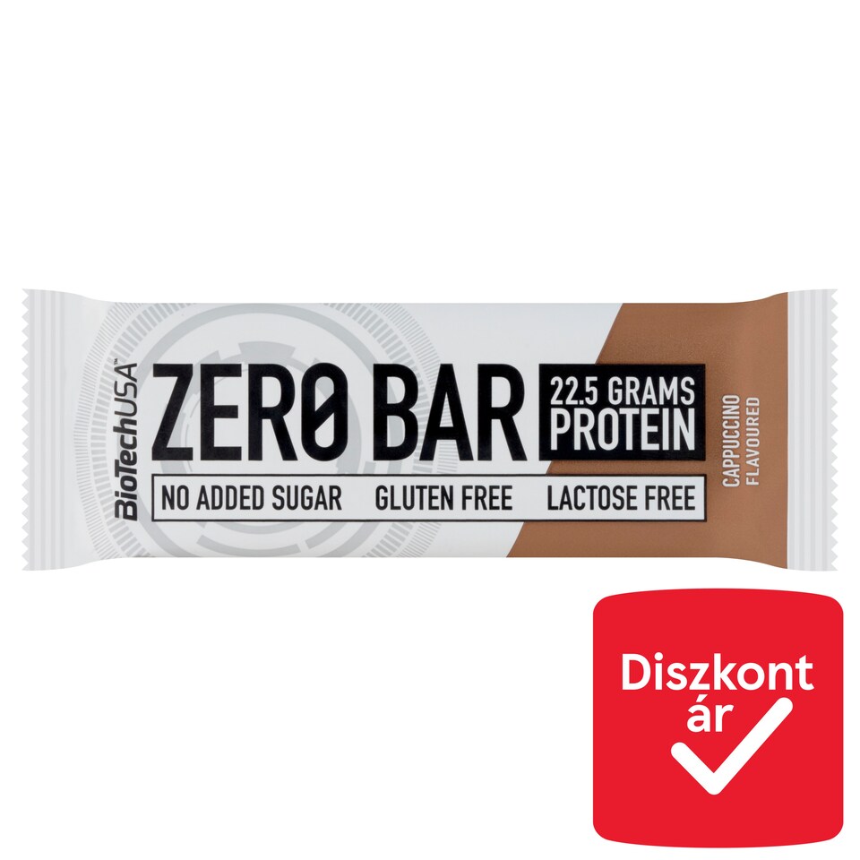 BioTechUSA Zero Bar cappuccino ízű fehérjeszelet édesítőszerrel 50 g  1. kép