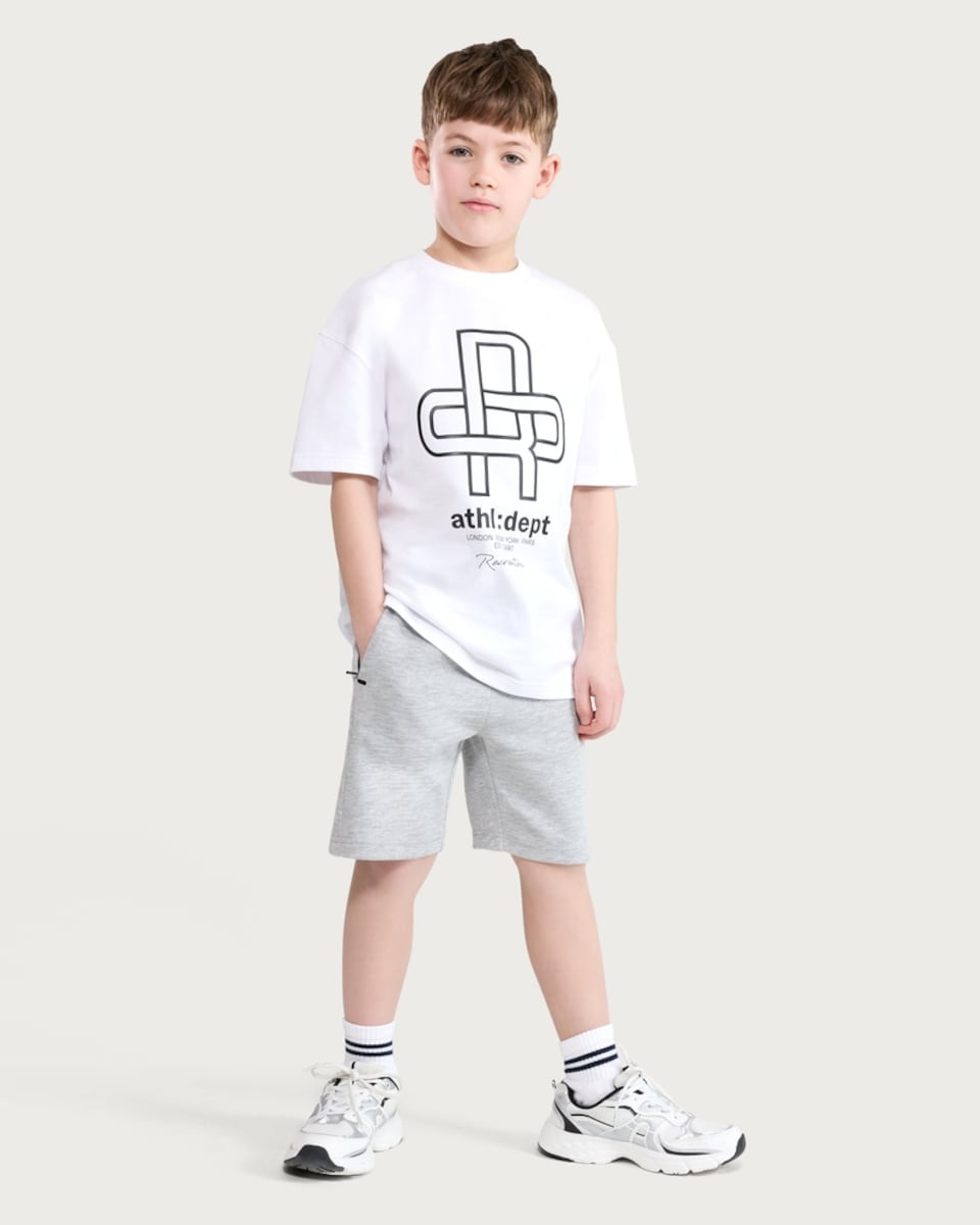 image 1 of F&F Boys 2-Piece Athl: Dept Print T-Shirt and Shorts in White