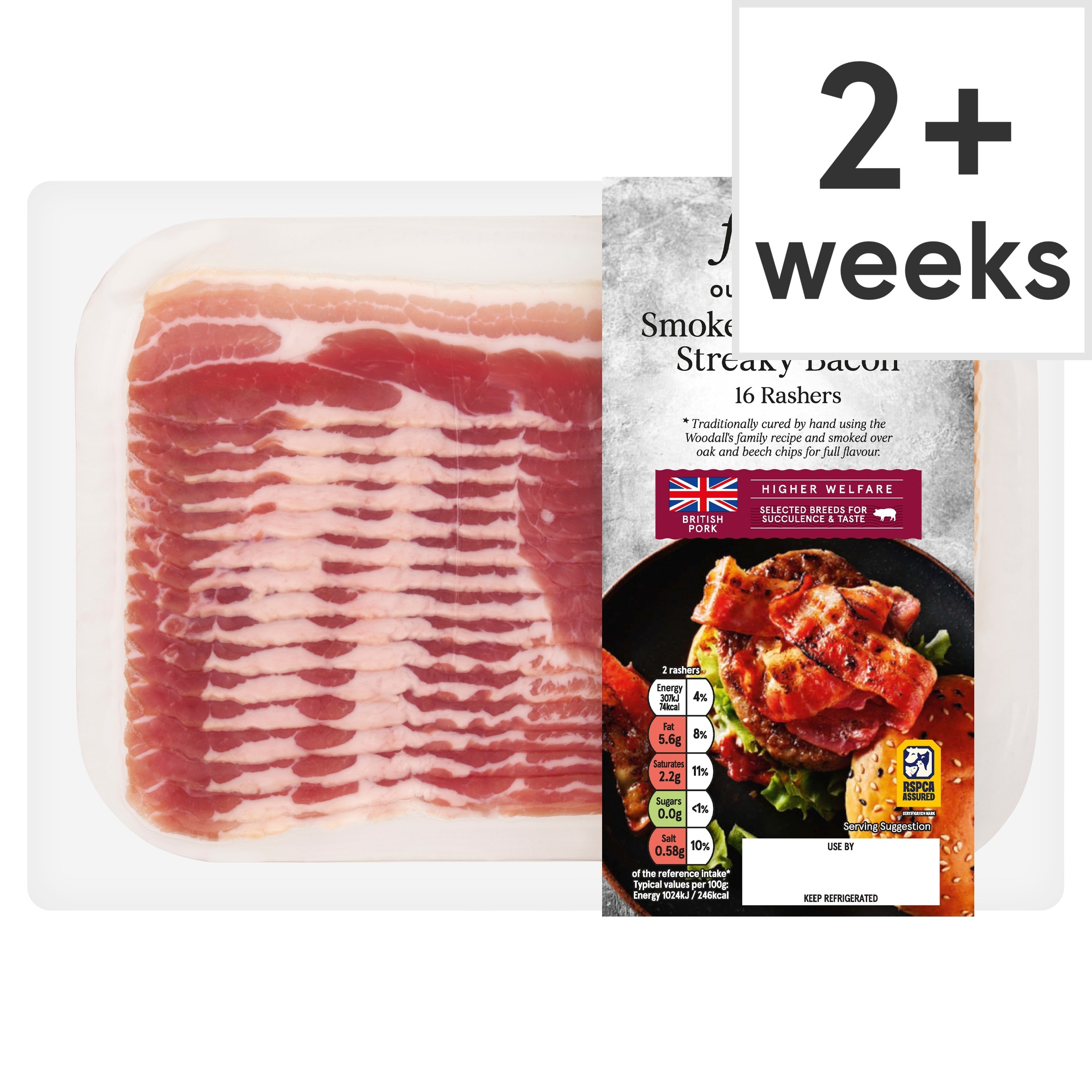 Tesco Finest Smoked Dry Cure Streaky Bacon 240G
