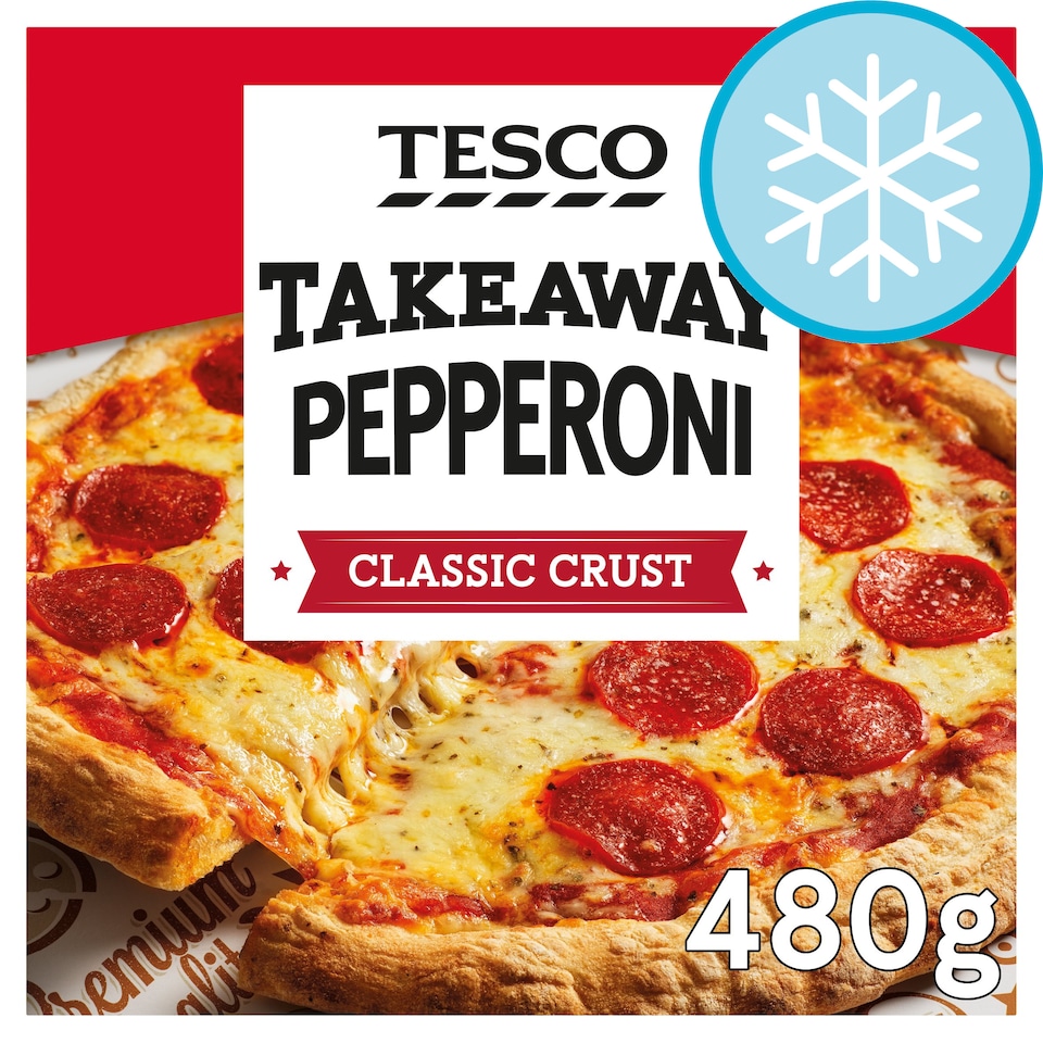 TESCO TAKEWAY PEPPERONI PIZZA 480g Tesco Groceries