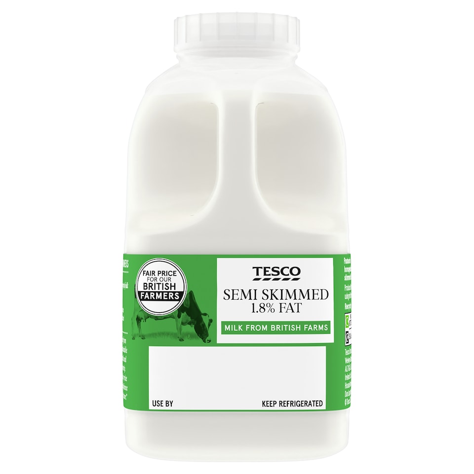 Tesco British Semi Skimmed Milk 568 Ml, 1 Pint