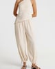 image 2 of F&F Edit Tie Hem Balloon Trousers in Cream
