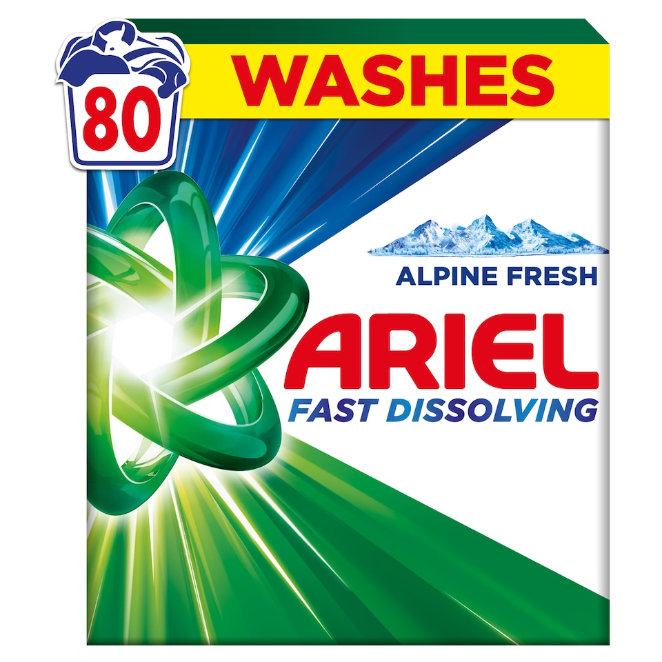 image 1 of Ariel Alpine Fresh Washing Powder Laundry Detergent, 4.4kg, 80 Washes