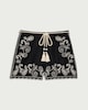 image 5 of The F&F Edit Cotton Rich Embroidered Co-ord Shorts  in Black