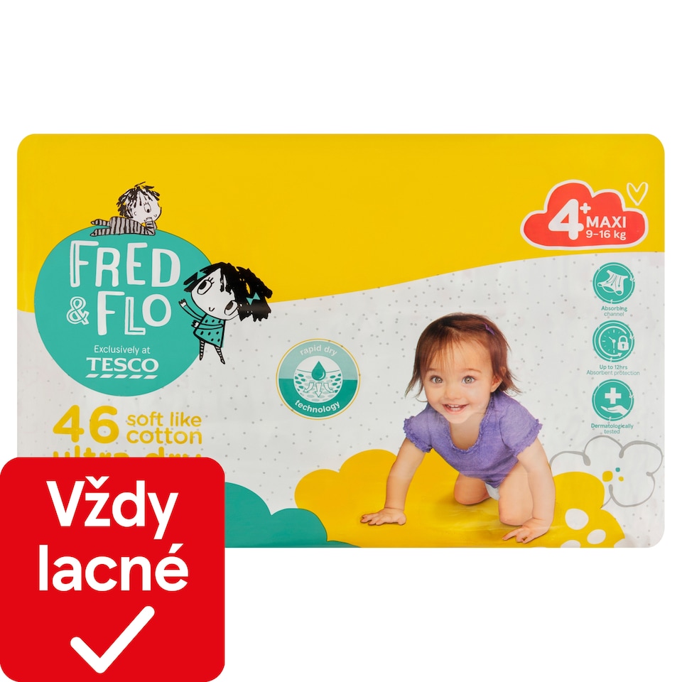 obrázok 1 z Fred & Flo Ultra Dry plienky Maxi 4+ 9-16 kg 46 ks