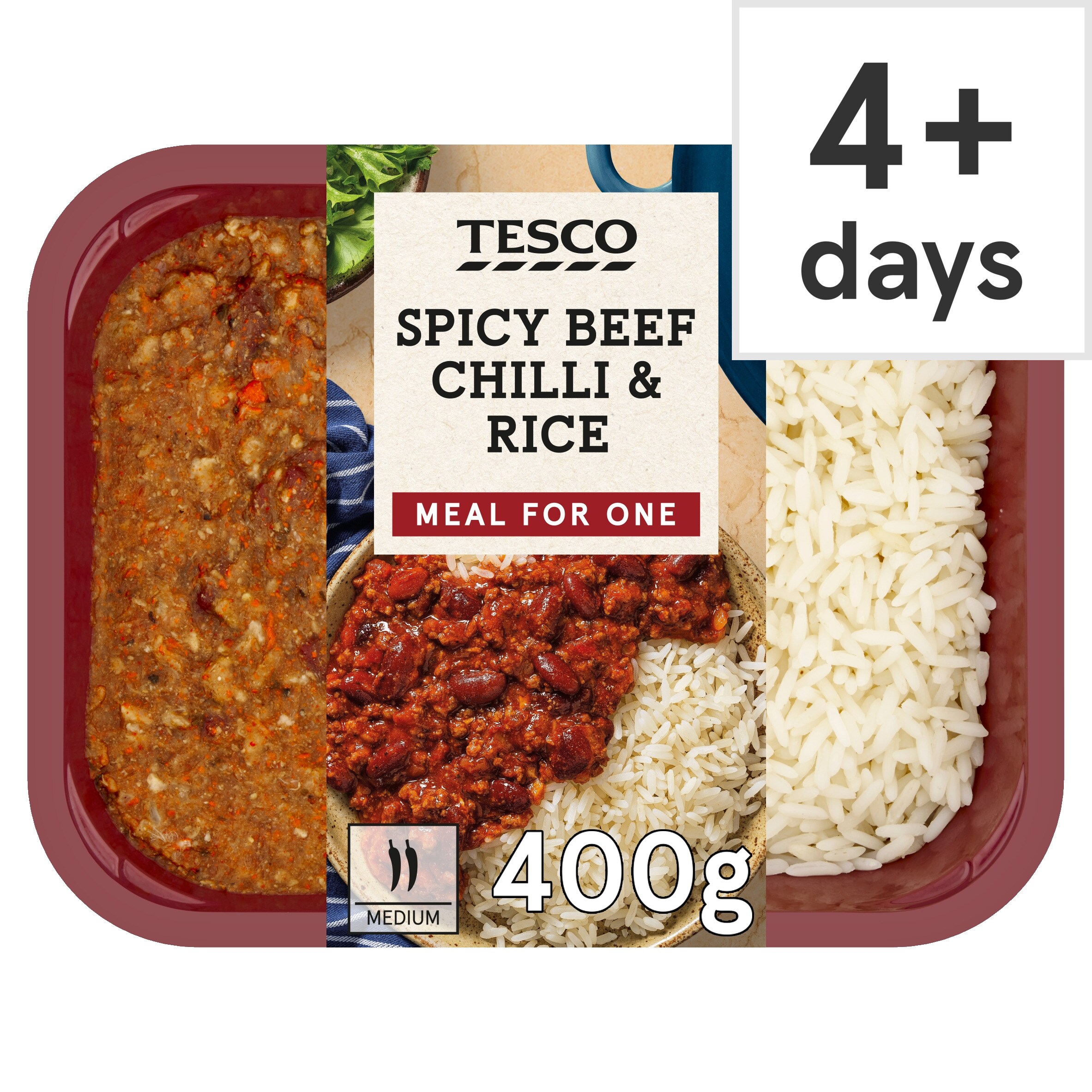 Tesco Rice Tesco Spicy Beef Chilli & Rice 400G - Tesco Groceries