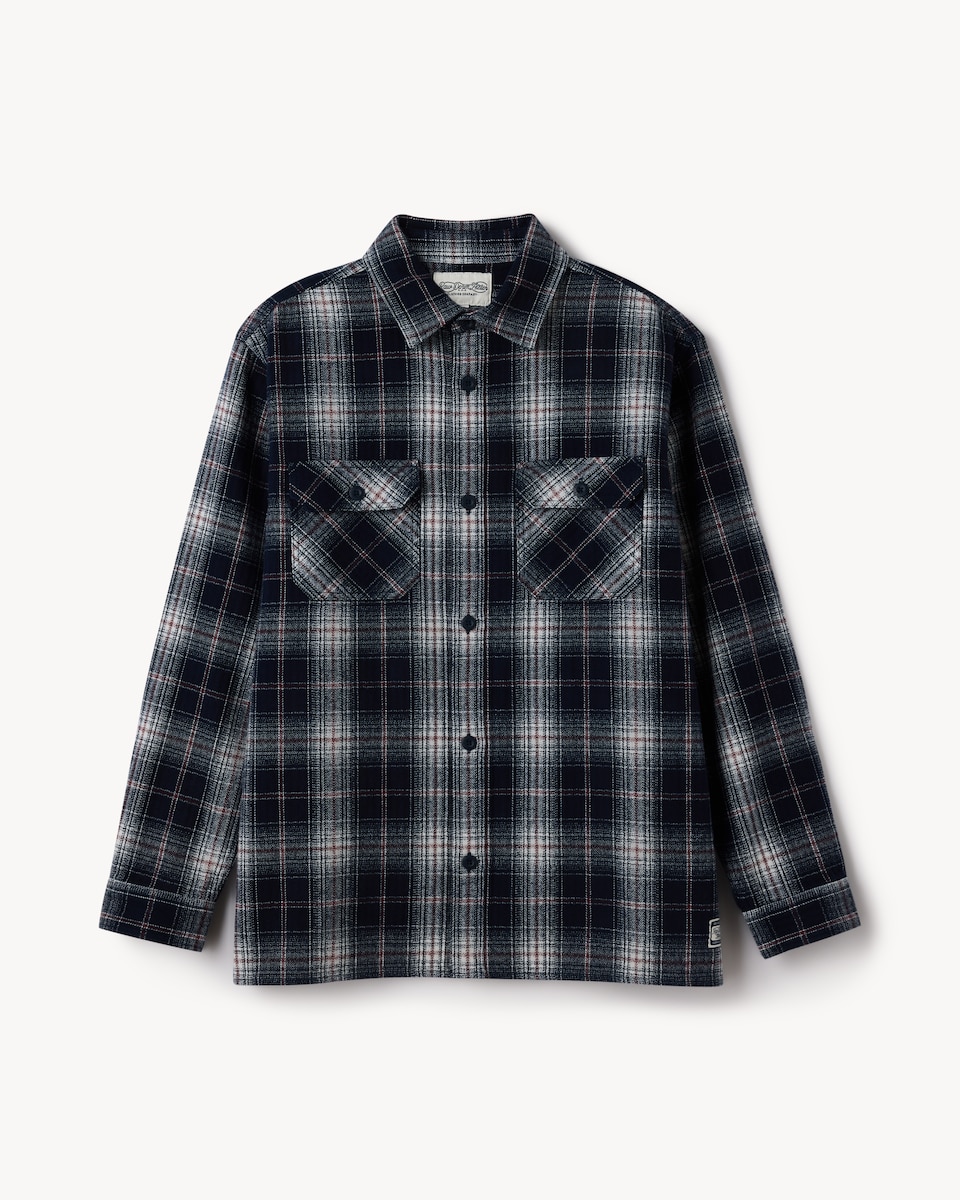 image 1 of RDA Pure Cotton Checked Shirt in Navy