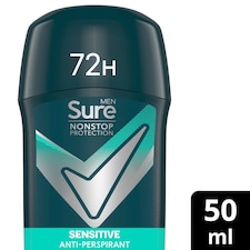 Sure Men Nonstop Protection 72h Sensitive Antiperspirant Deodorant Stick 50ml