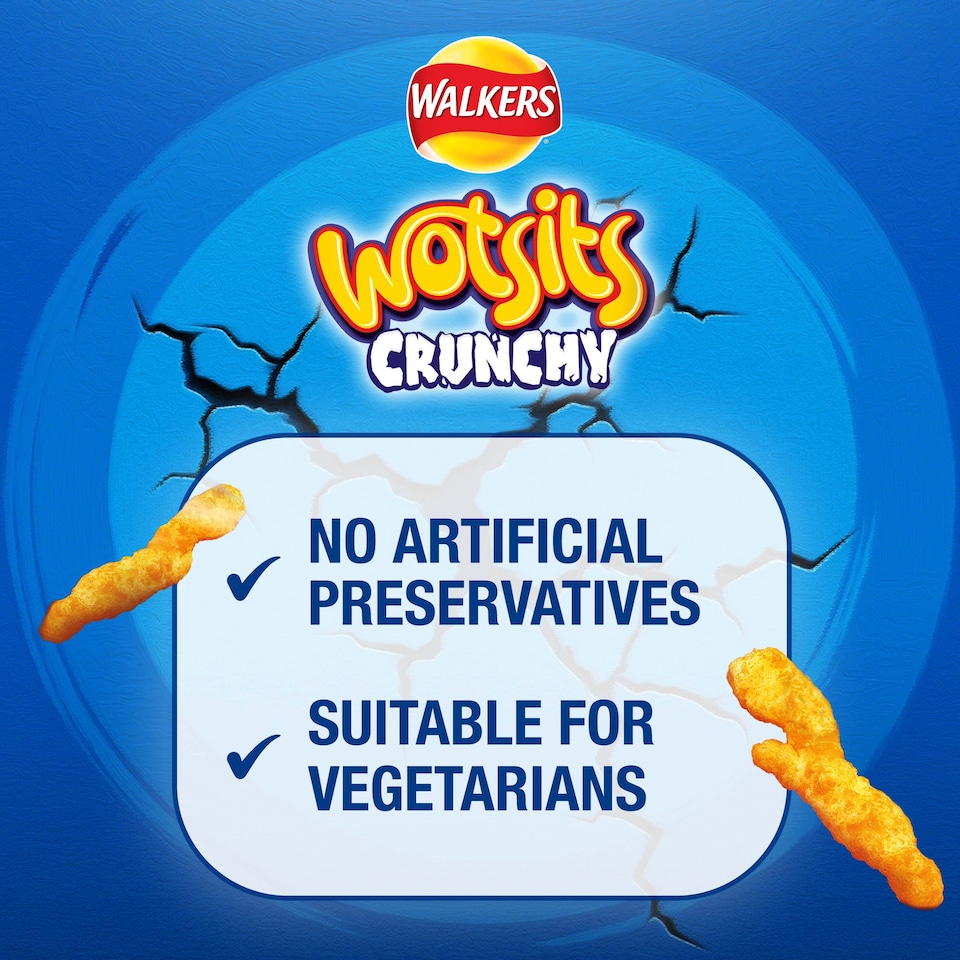 image 1 of Walkers Wotsits Crunchy Snacks Really Cheesy Sharing Crisps 140g
