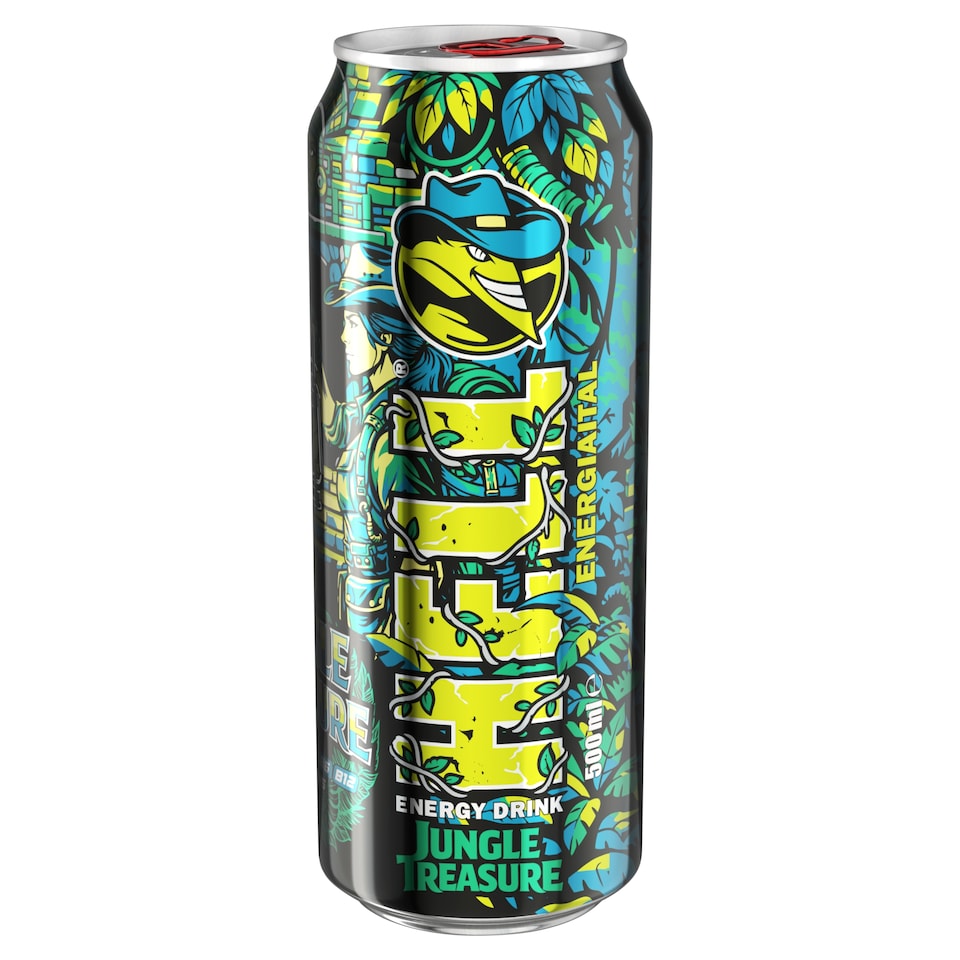 HELL Jungle Treasure lime- és mentaízű, koffeintartalmú, szénsavas energiaital 500 ml  1. kép