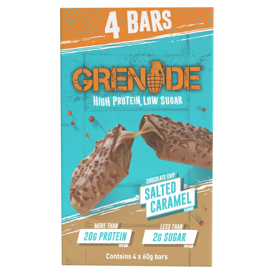 image 1 of Grenade Protein Bar - Chocolate Chip Salted Caramel 4 x 60g
