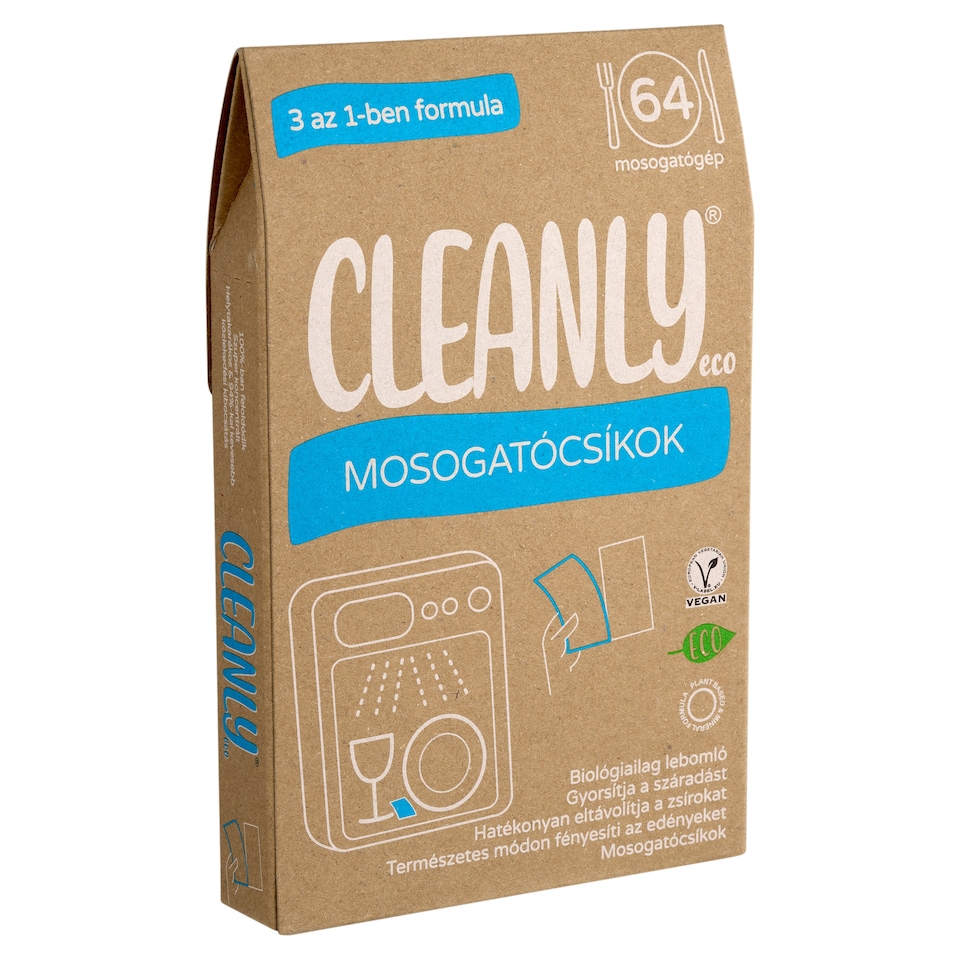 Cleanly Eco 3 az 1-ben formula mosogatócsíkok 64 db  1. kép