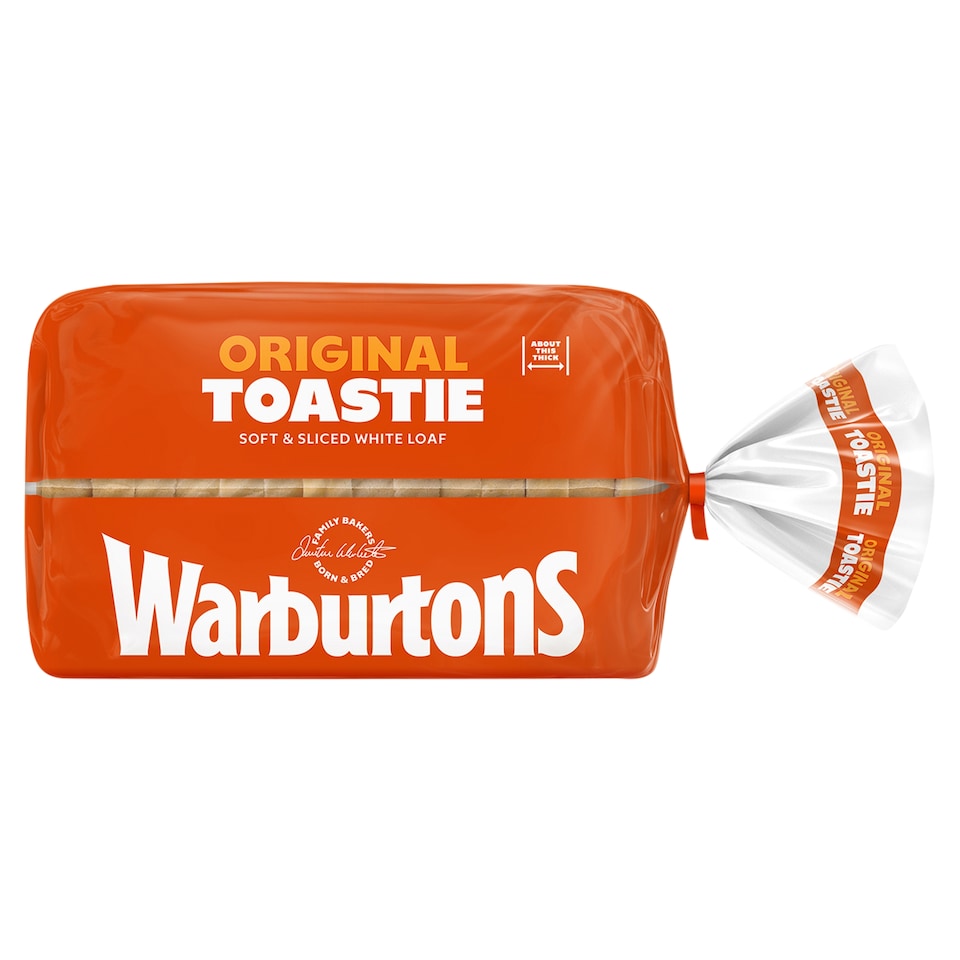 Warburtons Toastie Thick and Small Sliced White Bread 400g