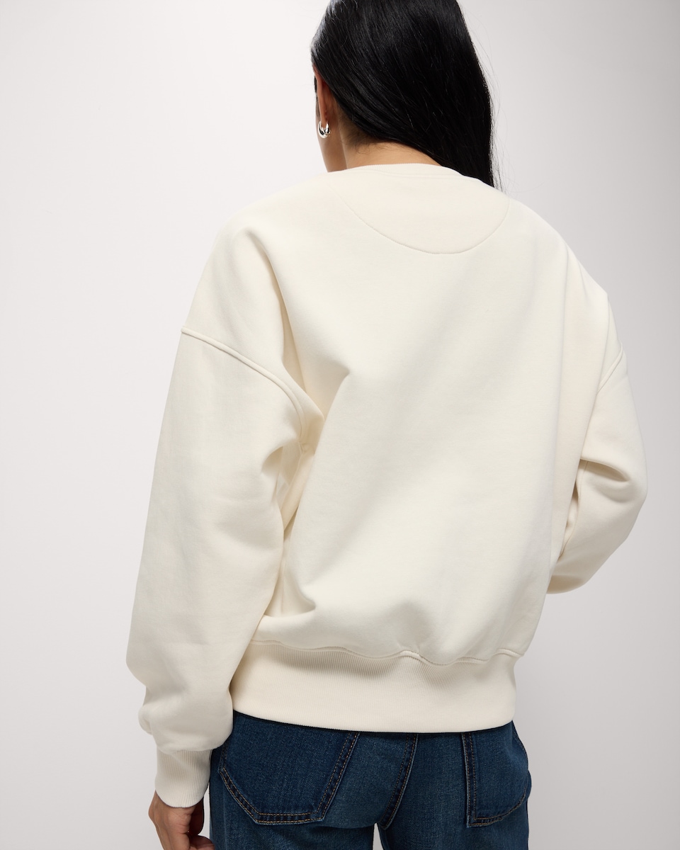 image 1 of F&F Cotton Rich Halloween Pumpkin Sweatshirt in Cream