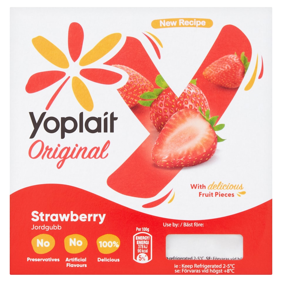 Yoplait Strawberry Yoghurt 4X125g