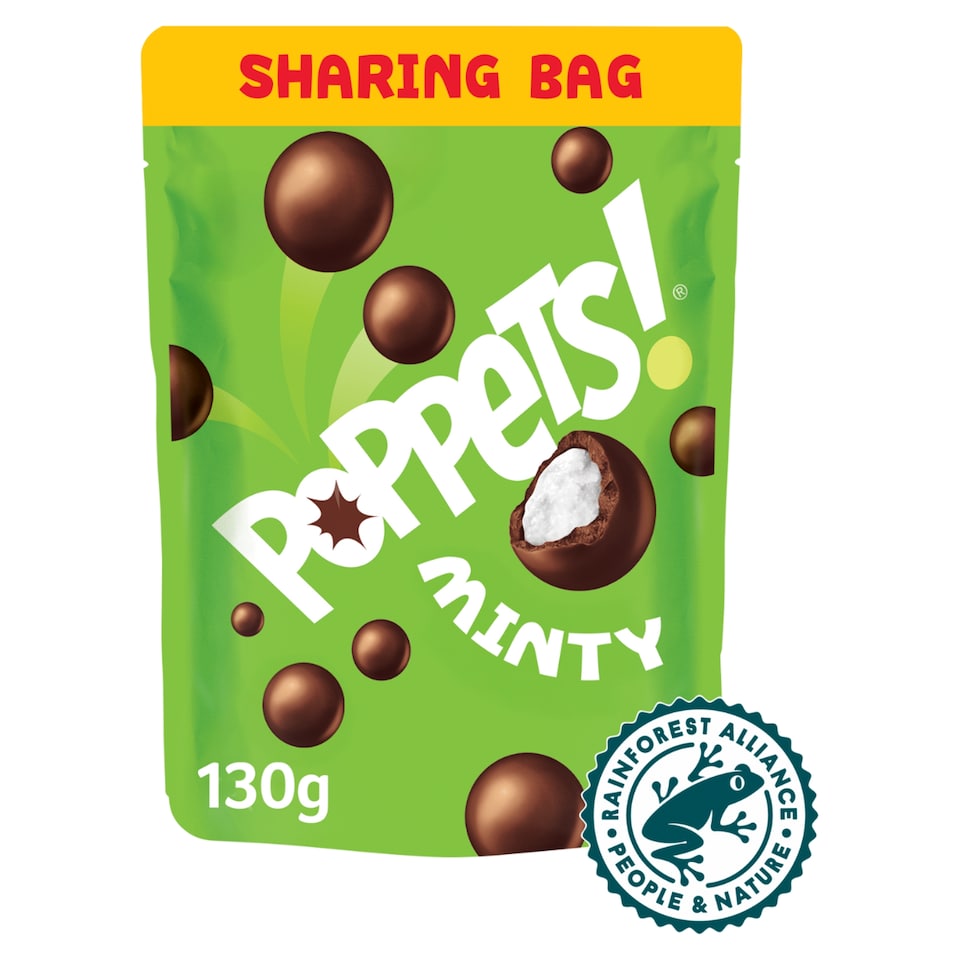Poppets Dark Chocolate Coated Mint Creams 130G