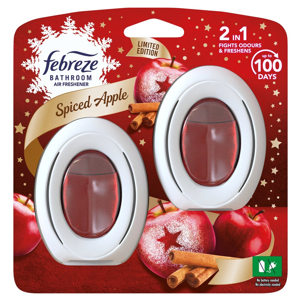 Febreze Bathroom Spiced Apple Air Freshener 2X7.5Ml - Tesco Groceries