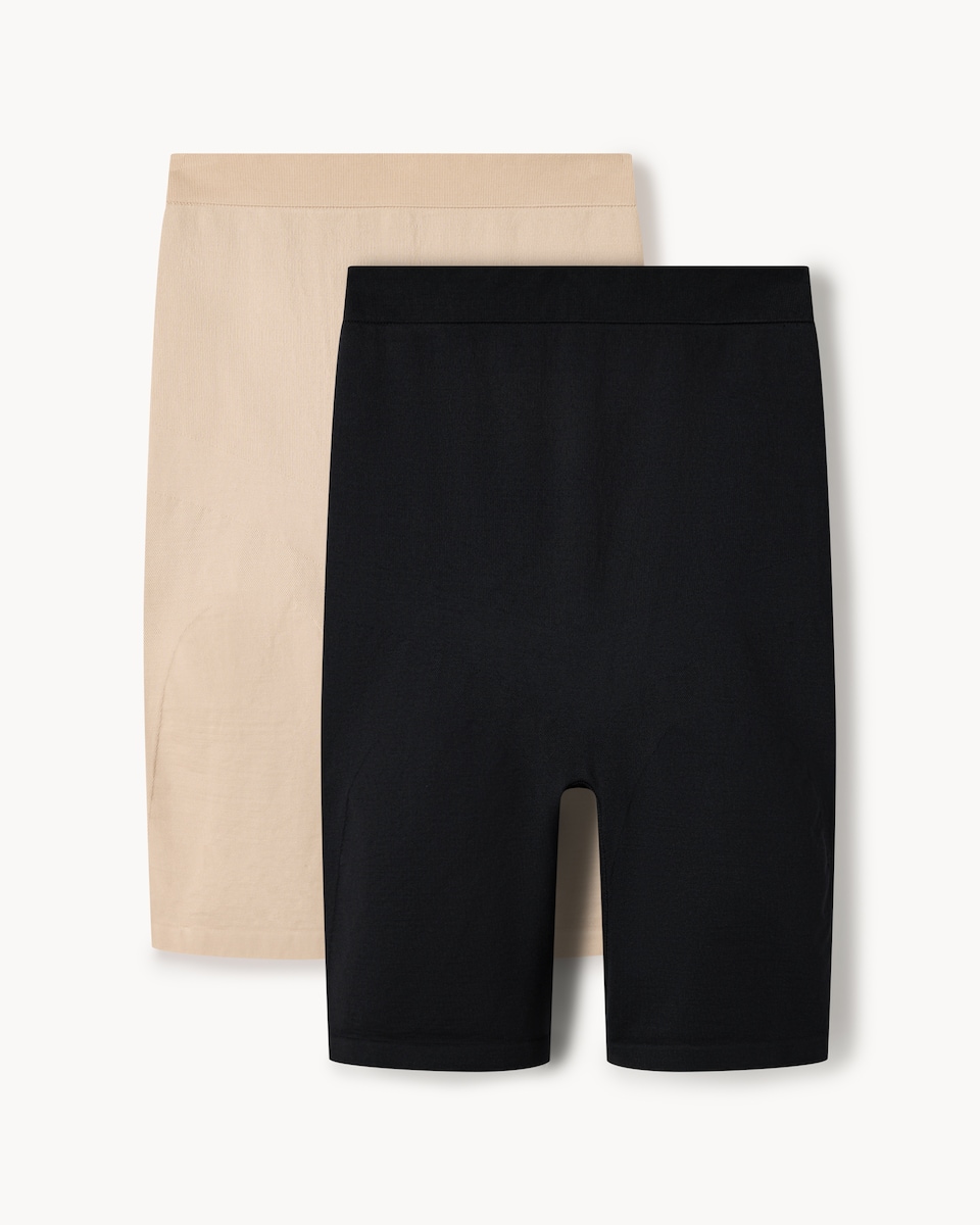 image 1 of F&F 2-Pack Contour Seamfree Thigh Slimmer Shorts in Multi