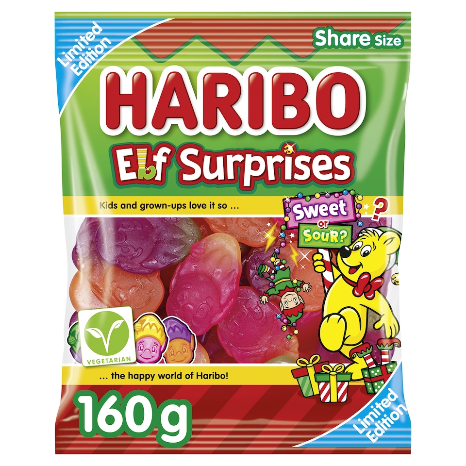 HARIBO Elf Surprises Vegetarian Sweets Share Bag 160g