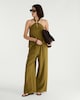 image 3 of The F&F Edit Bead Accent Halter Neck Co-ord Top in Olive