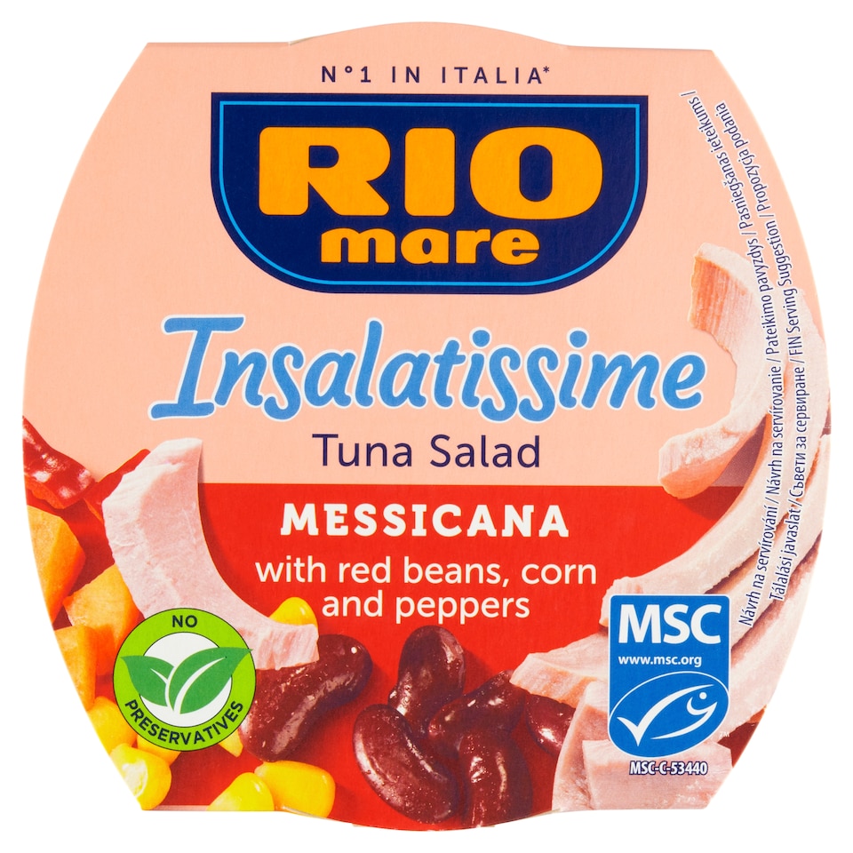 obrázok 1 z Rio Mare Insalatissime Hotový pokrm z fazule, tuniaka, kukurice a zeleniny 160 g