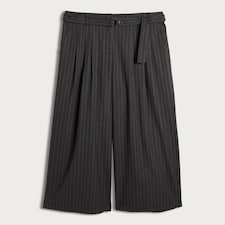 F&F Pinstripe Wide Leg Belted Trousers in Grey
