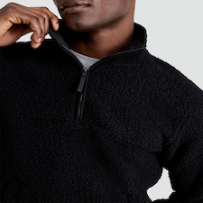 F&F Fleece Half Zip Pyjama Jacket in Black