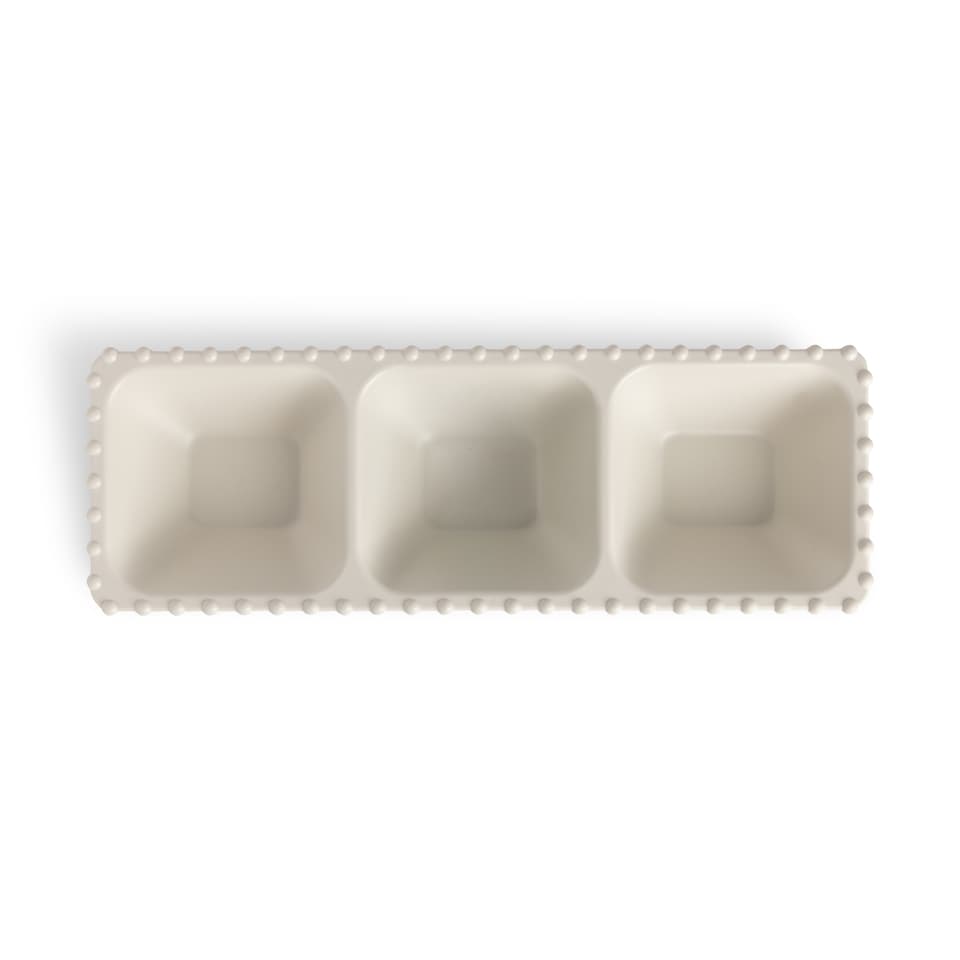 image 1 of Core Kitchen Cream Plastic Bobble 3 Section Dish