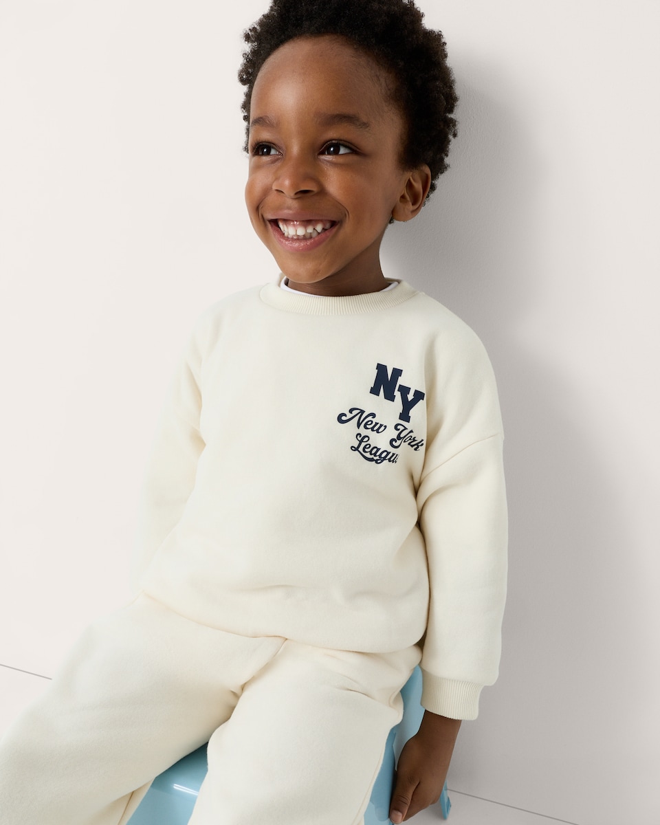 image 1 of F&F Boys 3-Pack Cotton Rich Sweatshirts in Navy