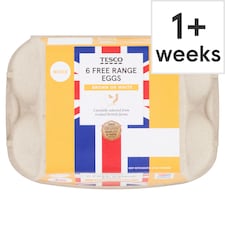 Tesco Free Range Eggs Mixed Sized 6 Pack
