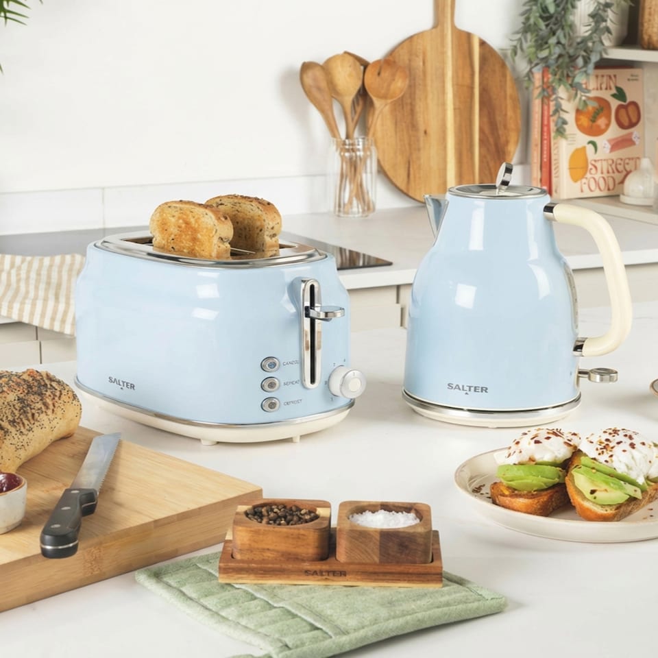 image 1 of SALTER Blue Retro 2 Slice Toaster