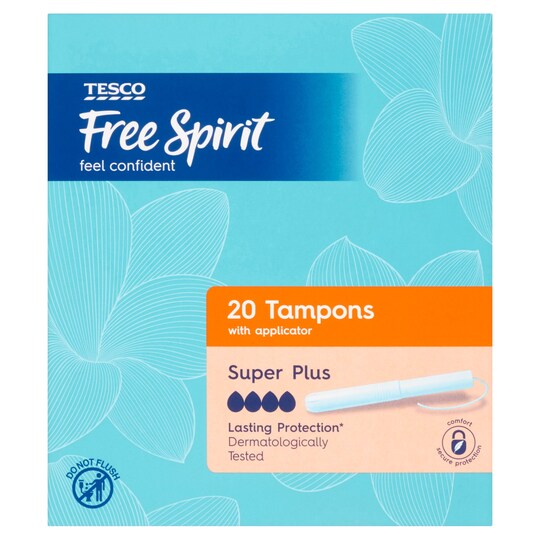 Tesco Free Spirit Super Plus Applicator Tampons 20 Pack Tesco Groceries
